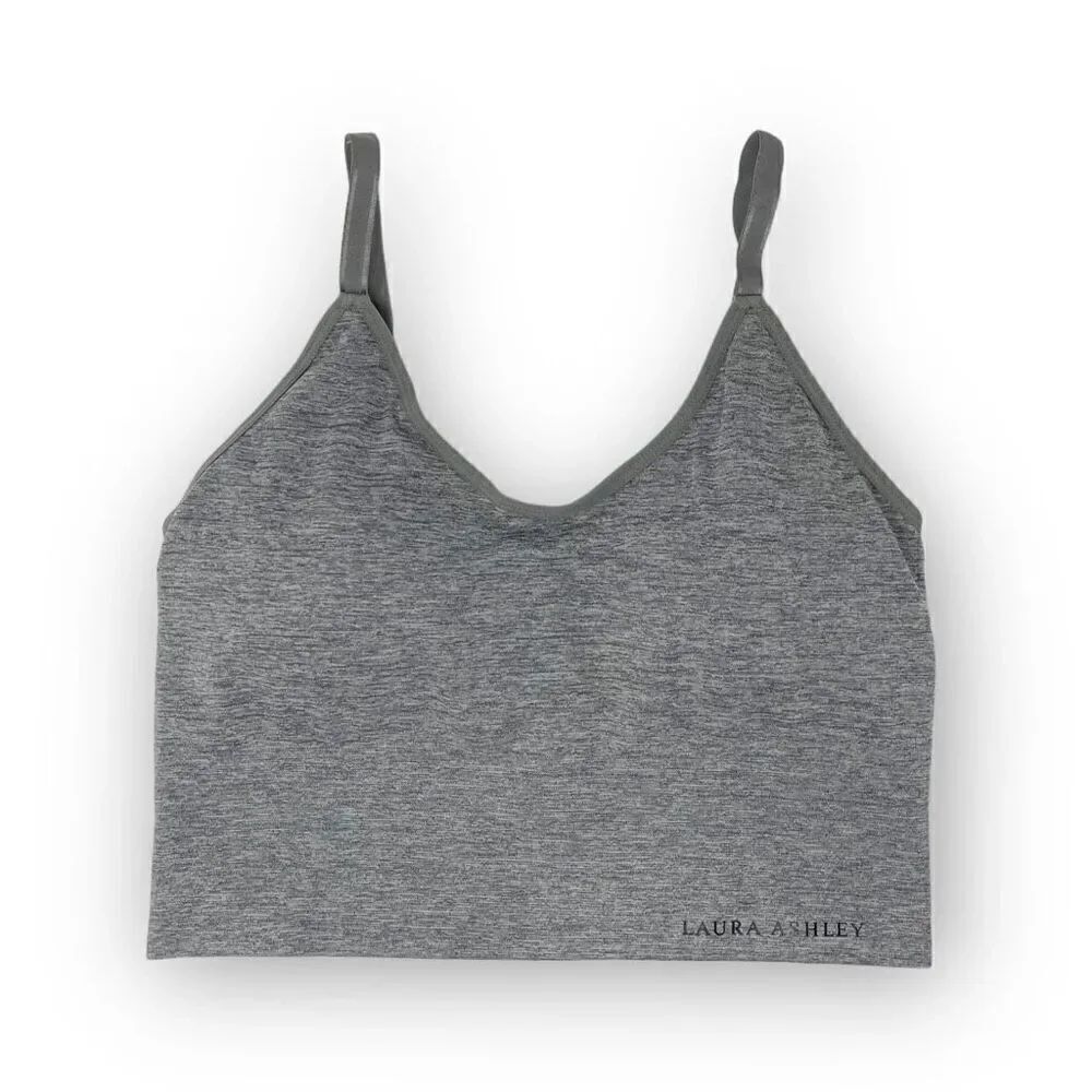 Laura Ashley Seamless Wireless Longline Lounge Sports Bra Gray Women’s Size 1X